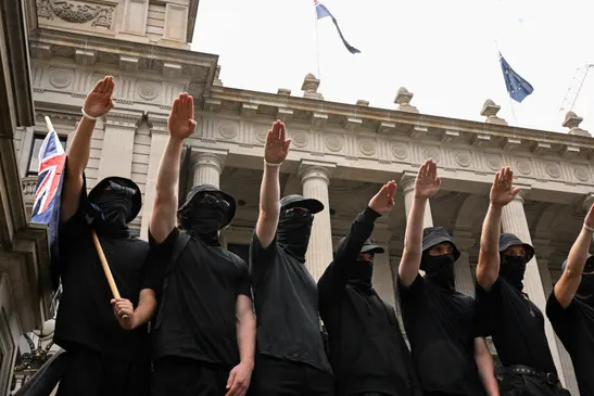 Protestors use Nazi Symbols