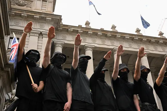 Protestors use Nazi Symbols